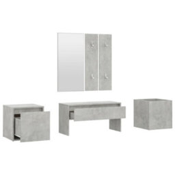 Walplus Hallway Furniture Set Concrete Grey Engineered Wood - thumbnail 5