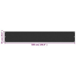 Berkfield Balcony Screen Hdpe 75X500 Cm Anthracite - thumbnail 5