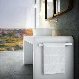 "Smedbo Polished Chrome Cabinet Towel Bar 35Cm/13.7"" Concealed Screws Cupboard Mounted Bathroom Towel Rail" - thumbnail 2