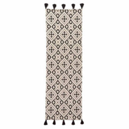 Homescapes Reva Black & White Handwoven Cotton Geometric Hallway Runner Rug 66 X 200 Cm - thumbnail 2