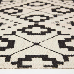 Homescapes Reva Black & White Handwoven Cotton Geometric Hallway Runner Rug 66 X 200 Cm - thumbnail 4