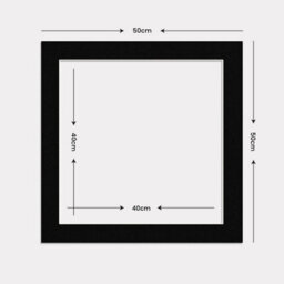 Ak Frames 50X50Cm Black Picture Mounts To Fit 40X40Cm Aperture Size - Mount Board Only (No Frame Included) - thumbnail 3