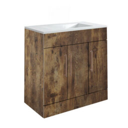Homestylestore 810mm Dark Oak Floorstanding Bathroom Vanity Unit And Aged Bronze T Bar Handle