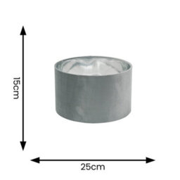 Valuelights Reni Grey Velvet & Silver Inner Drum Ceiling Lamp Shade And Bulb (D)25Cm - thumbnail 5