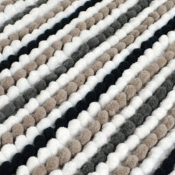 Allure Bath Fashions Chunky Bobble Striped Two Piece Bath Mat Set - Monochrome - thumbnail 3