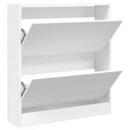 Berkfield Shoe Cabinet White 80X21X87.5 Cm Engineered Wood - thumbnail 2