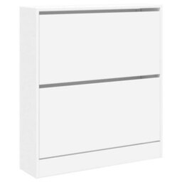 Berkfield Shoe Cabinet White 80X21X87.5 Cm Engineered Wood - thumbnail 4