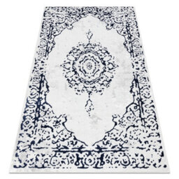 RugsX Carpet Allure 1961 Ornament, Frame - Structural, Stylish, Glamour White Blue 80X150 Cm - thumbnail 4