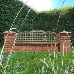 Premier Garden Supplies Triple-Dome Wooden Trellis Panel 6Ft X 1Ft (3 Pack) Privacy Square Lattice Fencing Topper Extension For Climbing Plant Support - thumbnail 6