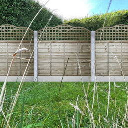 Premier Garden Supplies Triple-Dome Wooden Trellis Panel 6Ft X 1Ft (3 Pack) Privacy Square Lattice Fencing Topper Extension For Climbing Plant Support - thumbnail 7