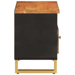 Berkfield Tv Cabinet Brown And Black 80X33.5X46 Cm Solid Wood Mango - thumbnail 5
