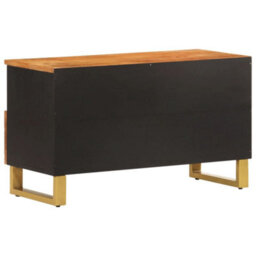 Berkfield Tv Cabinet Brown And Black 80X33.5X46 Cm Solid Wood Mango - thumbnail 6