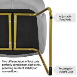 Yaheetech Grey Flower Shape Velvet Armchair Accent Chair With Golden Metal Legs - thumbnail 7
