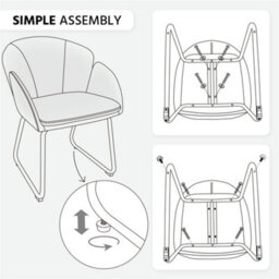 Yaheetech Grey Flower Shape Velvet Armchair Accent Chair With Golden Metal Legs - thumbnail 9