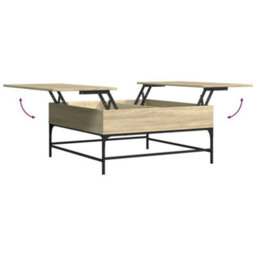 Berkfield Coffee Table Sonoma Oak 95X95X45 Cm Engineered Wood And Metal - thumbnail 8