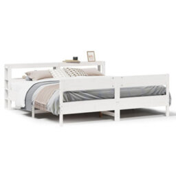 Berkfield Bed Frame Without Mattress White 180X200 Cm Super King Solid Wood Pine - thumbnail 2