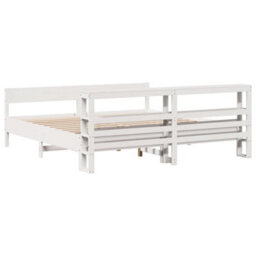 Berkfield Bed Frame Without Mattress White 180X200 Cm Super King Solid Wood Pine - thumbnail 6