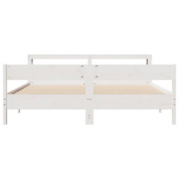 Berkfield Bed Frame Without Mattress White 180X200 Cm Super King Solid Wood Pine - thumbnail 4