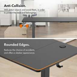 Vonhaus Electric Standing Desk, Height Adjustable Sit Stand Desk, 3 Height Preset Technology, 140X60Cm, Black Desktop & Frame - thumbnail 6