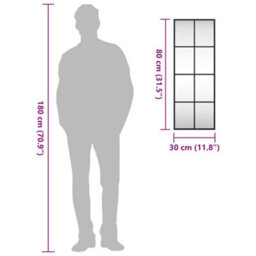 Vidaxl Wall Mirror Black 30X80 Cm Rectangle Iron - thumbnail 9