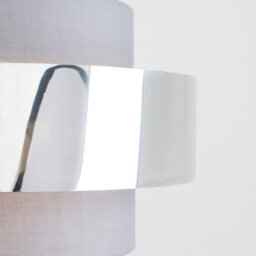 Valuelights Matildo Modern Grey And Chrome Cylinder Ceiling Light Shade (D)34Cm - thumbnail 3
