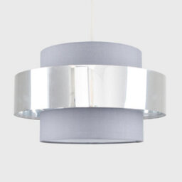 Valuelights Matildo Modern Grey And Chrome Cylinder Ceiling Light Shade (D)34Cm - thumbnail 4