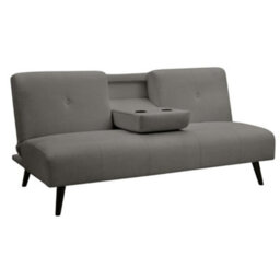 Home Detail Chicory Clic-Clac Sofa Bed With Pull-Down Cupholder Tray, Grey Linen - thumbnail 3
