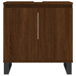 Berkfield Bathroom Cabinet Brown Oak 58X33X60 Cm Engineered Wood - thumbnail 4