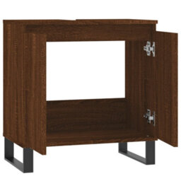 Berkfield Bathroom Cabinet Brown Oak 58X33X60 Cm Engineered Wood - thumbnail 5