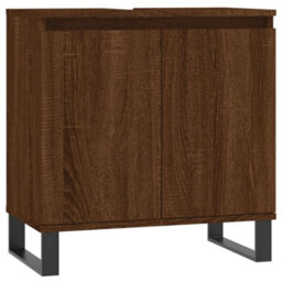 Berkfield Bathroom Cabinet Brown Oak 58X33X60 Cm Engineered Wood - thumbnail 2