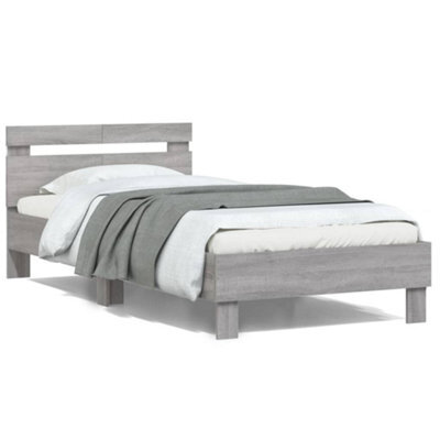 Berkfield Bed Frame Without Mattress With Led Lights Grey Sonoma 100X200 Cm - image 1