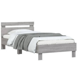 Berkfield Bed Frame Without Mattress With Led Lights Grey Sonoma 100X200 Cm - thumbnail 5