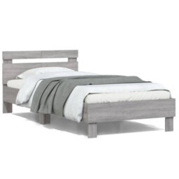 Berkfield Bed Frame Without Mattress With Led Lights Grey Sonoma 100X200 Cm - thumbnail 1