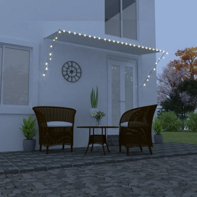Walplus Retractable Awning Garden Sun Shade Canopy Gazebo For Back Door, Porch, Patio With Led 300X150 Cm Cream - image 1