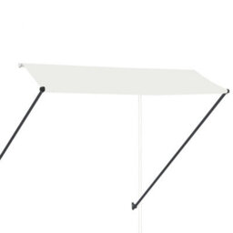 Walplus Retractable Awning Garden Sun Shade Canopy Gazebo For Back Door, Porch, Patio With Led 300X150 Cm Cream - thumbnail 4