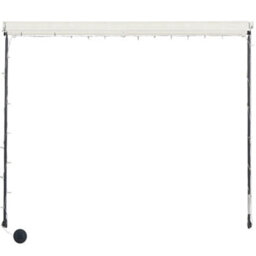 Walplus Retractable Awning Garden Sun Shade Canopy Gazebo For Back Door, Porch, Patio With Led 300X150 Cm Cream - thumbnail 5