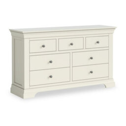 Colette Cream 3 Over 4 Chest Of Drawers Fully Assembled - By Roseland Furniture
