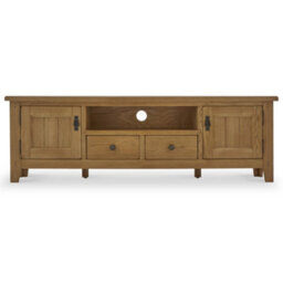 Broadway Oak 180Cm Extra Large Tv Unit - Fully Assembled By Roseland Furniture - thumbnail 2