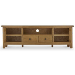 Broadway Oak 180Cm Extra Large Tv Unit - Fully Assembled By Roseland Furniture - thumbnail 3