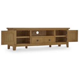 Broadway Oak 180Cm Extra Large Tv Unit - Fully Assembled By Roseland Furniture - thumbnail 6