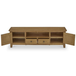 Broadway Oak 180Cm Extra Large Tv Unit - Fully Assembled By Roseland Furniture - thumbnail 4