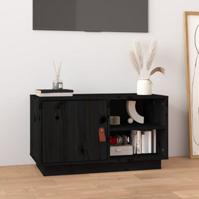 Berkfield Tv Cabinet Black 70X34X40 Cm Solid Wood Pine - image 1