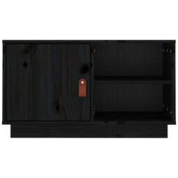 Berkfield Tv Cabinet Black 70X34X40 Cm Solid Wood Pine - thumbnail 6