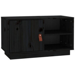 Berkfield Tv Cabinet Black 70X34X40 Cm Solid Wood Pine - thumbnail 2