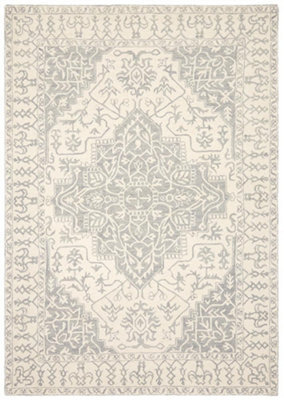 Silver Grey Wool Rug For Living Room And Bedroom-160Cm X 230Cm - image 1