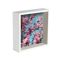 "Nicola Spring 8 X 8"" Deep Photo Frame - White - 3D Deep Box Picture Frame Portrait Display Case (22.5 X 22.5Cm)" - thumbnail 1