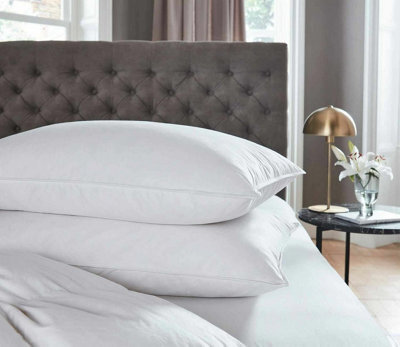 Set Of 2 Duck Feather And Down Pillows Hotel Quality Comfortable Extra Filled - image 1