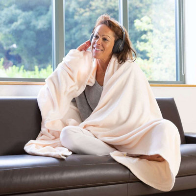 Snug Rug Snug-Rug Premium Blanket Luxury Sherpa Fleece Sofa Tv Throw Large Blankets 150X200Cm - Champagne - image 1