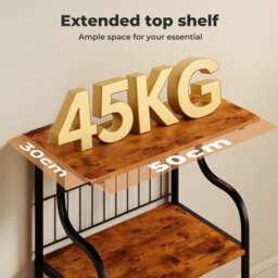 Levede 3 Tier Record Player Stand  Vinyl End Side Table 2 Storage Shelf - thumbnail 7