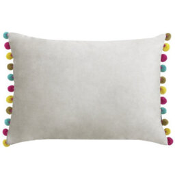 Paoletti Fiesta Velvet Pom Pom Cushion Cover - thumbnail 1
